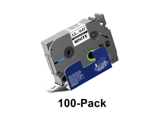 100-Pack TZe-231 Label Tape Compatible for Brother TZe TZ Tape 12mm 0.47 Laminated White TZe231 TZ-231 Refills for P Touch Label Maker PT-D220 D210...