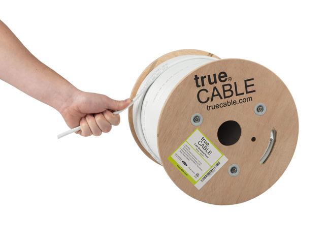Cat6 Shielded Riser (CMR) Bulk Ethernet Cable, 500ft, White, 23AWG Solid Bare Copper, 550MHz, Overall Aluminum Foil Shield (F/UTP), PoE++ 100W, ETL.
