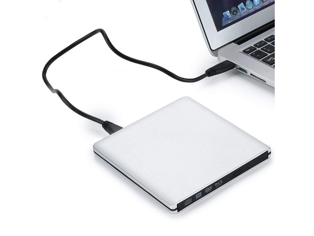 Aluminum External USB 3.0 and USB C UHD 4K Blu-Ray Writer BD-RE BD Burner Blu-ray DVD CD Super-Muti Drive for PC Laptop iMac and Mac