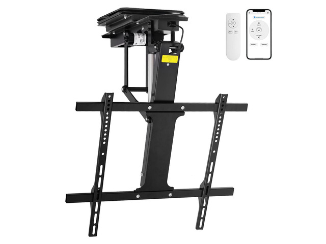 360Â° Manual Swivel Motorized Ceiling TV Mount with 80Â° Electric Flip Down, Remote & App Control, 110 lbs Heavy Duty for 3275 TVs, TV01.11(Flip Down...