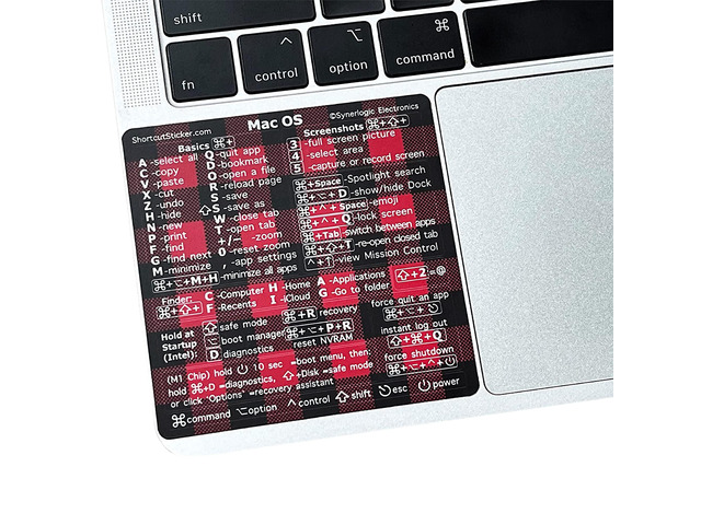 (100pcs) Mac OS Shortcuts Sticker for Air/Pro Keyboard Stickers for macOS Laminated Vinyl MacBook Cheatsheet MacBook Shortcuts 2026 (Buffalo...
