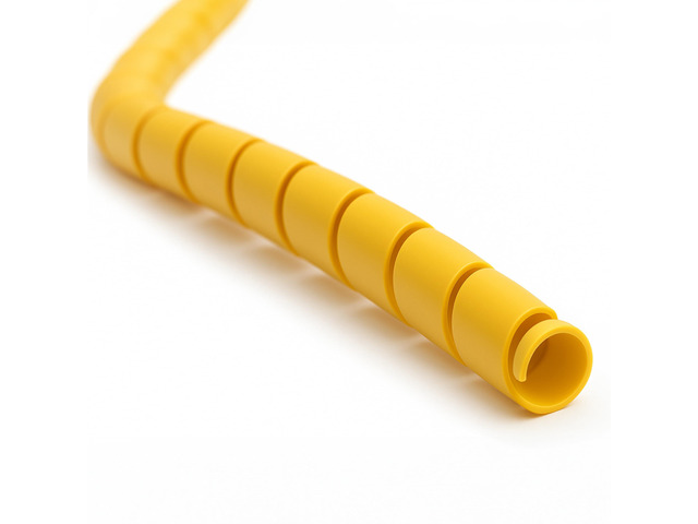 1.5 Inch Heavy Duty Spiral Wrap HDPE Flexible Plastic Cable Sleeve Hose Protector 25 Feet - Yellow