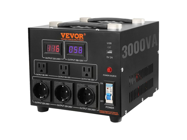 Voltage Converter Transformer, 3000W, Heavy Duty Step Up/Down Transformer, Convert from 110 Volt to 220 Volt and from 220 Volt to 110 Volt, with US...