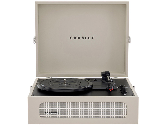 CR8017B-DU Voyager Vintage Portable Vinyl Record Player Turntable with Bluetooth in/Out and Built-in Speakers, Dune