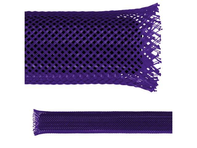 1' PET Expandable Braid Sleeving Flexible Wire Mesh Sleeve - 100 Feet - Purple