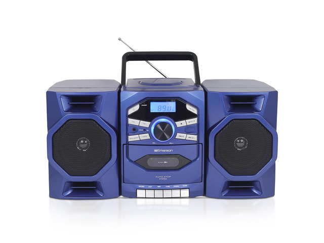 Portable CD Player Boombox with Cassette Player, Tape Recorder, AM/FM Radio, MP3 AUX Input, Detachable Speakers, AC/DC & Battery Operated Stereo...