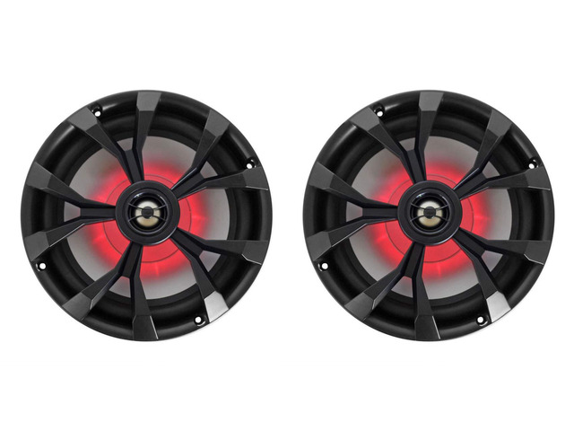 Pair RKL80MB 900 Watt 8-Inch 2-Way Marine Boat Speakers, IP66 Waterproof, Beat-Sync LED Lights, Rustproof Design, Perfect for Boats and ATVs