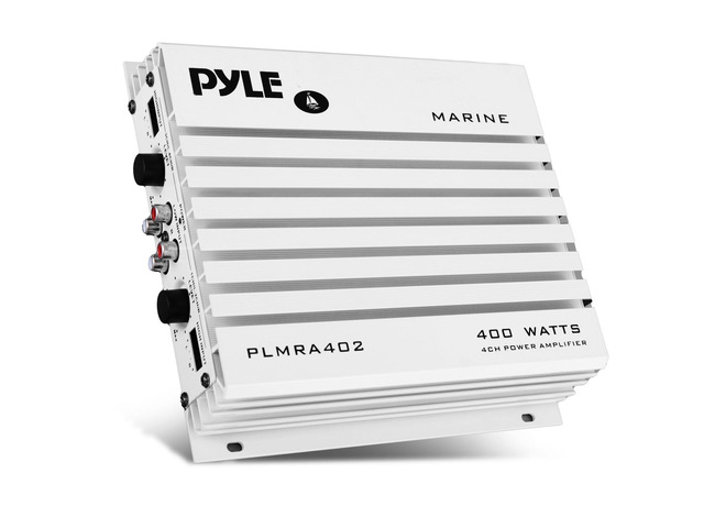 Hydra Marine 400W 4-Channel Amplifier - Waterproof with Dual MOSFET Power Supply - GAIN level Controls - RCA Input - LED Indicator - Compact Design...