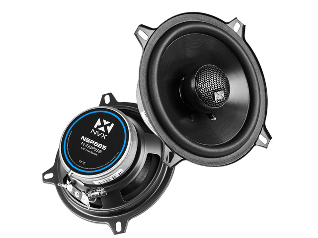 NSP525 5.25' Car Speakers, 480W Max, 160W RMS, 2-Way Coaxial w/Silk Dome Tweeters & Built-in X-Overs, Easy to Install in Cars/Trucks/Doors (Pair)