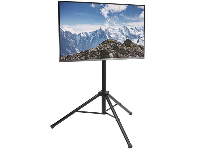 Tripod 32 to 55 inch LCD LED Flat Screen TV Display Floor Stand, Portable Height Adjustable Mount, Black, STAND-TV55T
