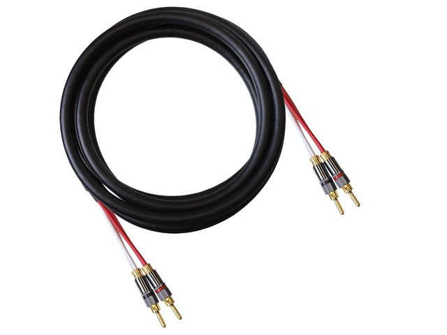 Canare 4S11 Speaker Cable, with Ultrasonically-welded Conventional (Non-Bi-Wire) Terminations, (One Cable - for one Speaker); Assembled in The USA...