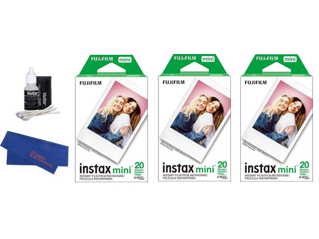 INSTAX MINI Instant Color Film Bundle for EVO, Mini 12, Mini 11 and Mini 41 Cameras, Includes: Instant Color Film, Cleaning Kit and Cleaning Cloth...