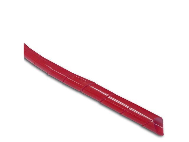 1' Spiral Cable Wrap Polyethylene Expandable Abrasion Protector Wire Sleeve - 100 Feet - Red