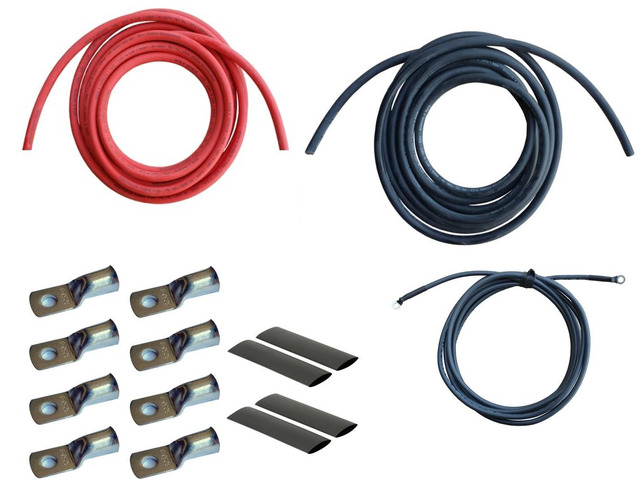 6 Gauge AWG (20 Feet Black + 20 Feet Red) Power Inverter Battery Cable Wire Kit for DC to AC Inverters RV, Car, Solar, Marine, Off-Grid