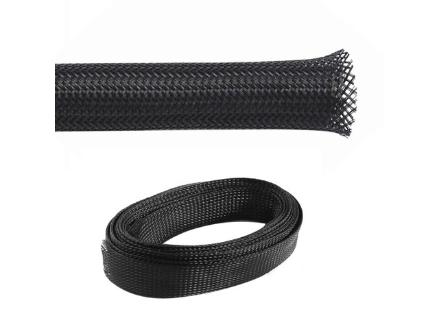 PET Expandable Braided Sleeving - 1-1/2 Inch - 100 Feet Long - Black Cable Sleeve Automotive Wire Loom, Cable Wrap, Cord Protector from Pets, Cable...