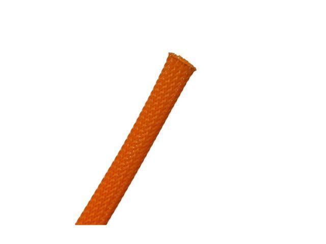 PET Expandable Braided Sleeving - 1-1/4 Inch - 100 Feet Long - Orange Cable Sleeve Automotive Wire Loom, Cable Wrap, Cord Protector from Pets,...