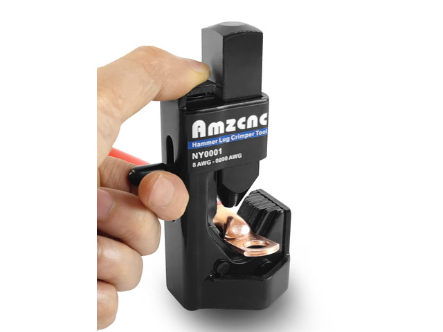 Hammer Lug Crimper, 8 AWG-4/0 AWG Battery Cable Crimper Electricians & DIY Users, Heavy Duty Wire Crimper for Battery Cables, Welding Cables,...