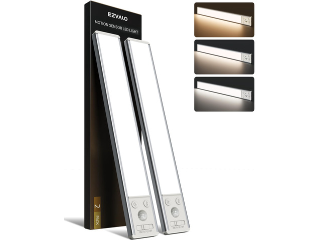 Under Cabinet Lighting, 3500mAh Rechargeable Motion Sensor Light Indoor, 3 Color Temps, 5-Level Dimmable Magnetic Wireless Closet Lights for...