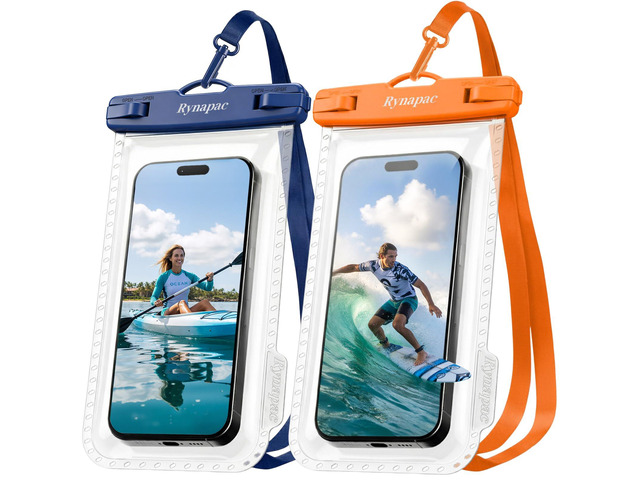 Rynapac IPX8 Waterproof Phone Pouch - 8.5in, 2 Pack Waterproof Phone Case for iPhone 17 16 15 Pro Max, Galaxy S26 S25 Ultra, Cellphone Dry Bag with...