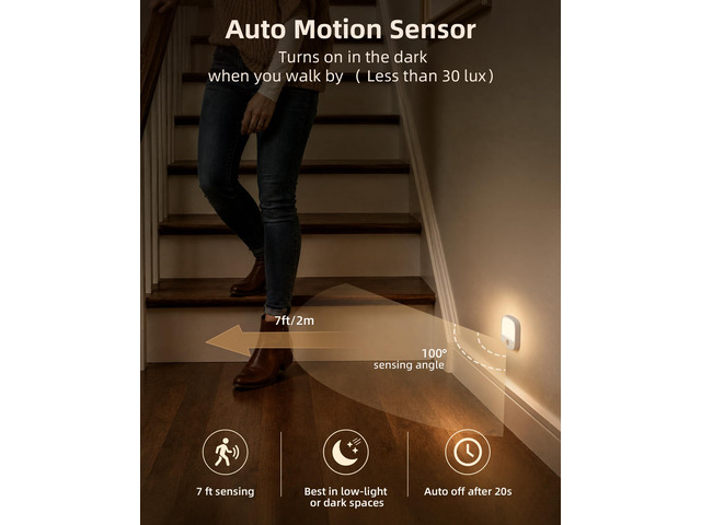 Rechargeable Motion Sensor Night Lights, 4 Pack Magnetic Stick-On LED Lights, 3 Color Temperatures, 10%-100% Dimming & Memory, 1000mAh Light for...