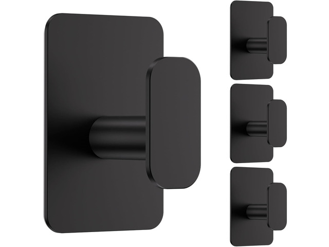 Large Heavy Duty Wall Hooks - 26lb Max, Stainless Steel Adhesive Towel Hooks for Hanging Towel, Coat, Robe, Hat, Sticky Towel Holder for Wall Mount...