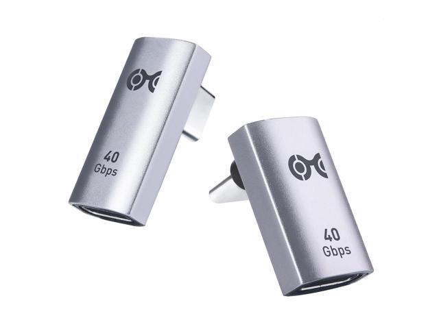 Combo-Pack 40Gbps Vertical Right Angle USB-C Adapter Kit, Up to [4K@240Hz Video, 240W Charging, 40Gbps] 90 Degree USB C Adapter, Compatible with...