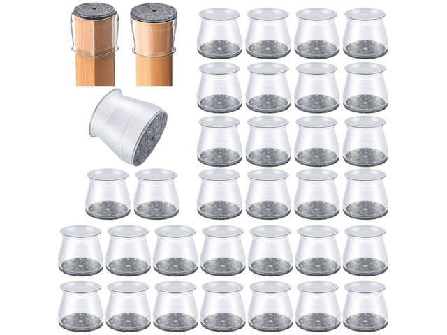 OASUM 32 Pcs Chair Leg Floor Protectors for Hardwood Floors Silicone Large Chair Leg Caps with Felt Pads, Noise Reduction & Anti Scratch...