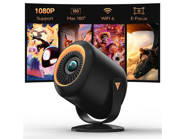 Projector with Wifi and Bluetooth Native 1080P, 4K Supported, Home Movie Projector with HDMI, USB, TypeC, Compatible with Smartphone/ Tablet/...