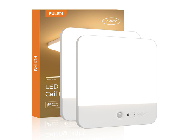 Motion Sensor Ceiling Light No Wiring, Closet Light Battery Operated Rechargeable Magnetic Mount LED Ceiling Lights for...