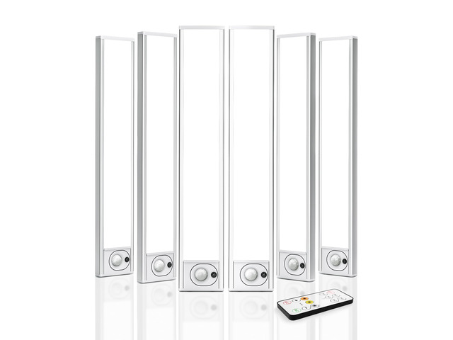 6Pack 12inch Under Cabinet Lighting, Rechargeable Motion Sensor Light Wireless Indoor, Dimmable 3 Color Temps Closet Lights with Remote, Indoor...
