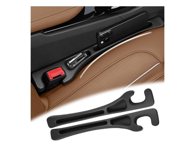 2PCS Car Seat Gap Filler Organizer,2026 Upgraded Car Seat Gap Plug with Storage Slot & Seats Belt Holes as Phone Holder,Universal No Drop Seats...
