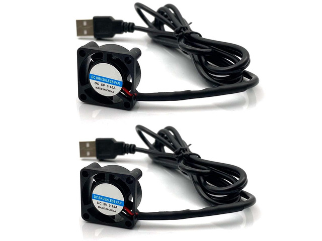 2pcs USB 5V DC Fan 2510 Small 2 pin Cooling Cooler Computer 25mm X 10mm (25x25x10)