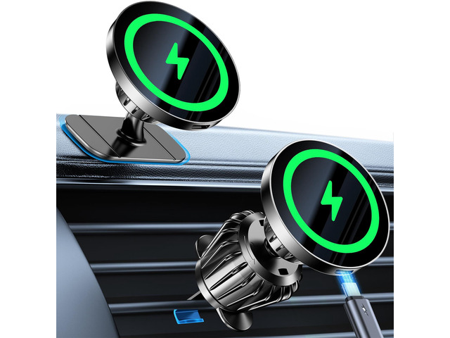 Kaistyle for MagSafe Car Mount ChargerStronger Magnet iPhone Magnetic Wireless Car ChargerDashboard+Ventfor Magsafe Car Charger Cell Phone Car...