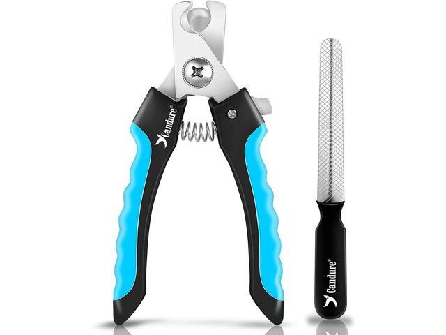 Candure Dog Nail Clippers and Trimmer with Safety Guard to Avoid Over-Cutting Toe Nails, Professional Grooming Pet Nail Clipper with Nail File for...