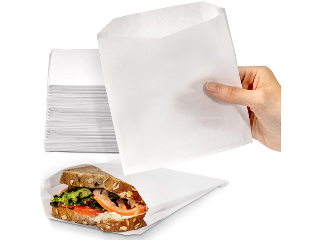 1000 Pack Paper Sandwich Bags 7 x 6, Greaseproof Snack Bags, Food Grade Pastry Bag, Recyclable Small Paper Bags, Cookie Sleeves, Food Packaging for...