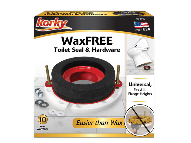 6000BP Universal Toilet WaxFree Seal with Hardware - Toilet Installation Made Easy - Made in USA, Red