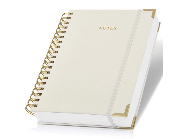 Aesthetic Thick Spiral Notebook Journal For Women in B5 - Linen Hardcover Modern College Ruled Note Book with 300 Lined Pages - Perfect for Writing...