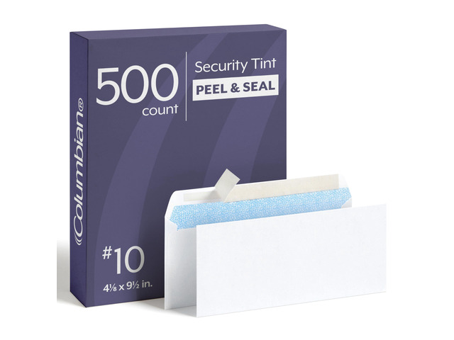 #10 Security Envelopes, 500 Pack, Self Seal Envelopes for Home, School, and Business Mailings, No Window, 4-1/8 x 9-1/2 Inches, Durable 24 lb White...