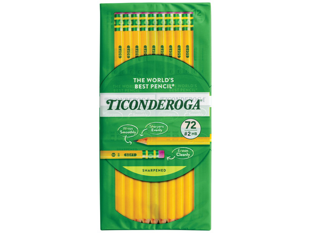 Wood-Cased Pencils, Pre-Sharpened, 2 HB Soft, Yellow, 72 Count