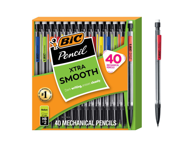 Xtra Smooth Mechanical Pencil, 0.7 mm Medium Point, 40-Count Pack Refillable and Retractable Design Break-Resistant Lead for Durability Ideal...