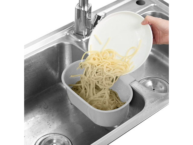 Sink Drain Strainer Basket, Abnaok Multifunction Sink Strainer Kitchen Food Catcher for Filter Kitchen Waste and Wash Vegetables Fruits (Grey)