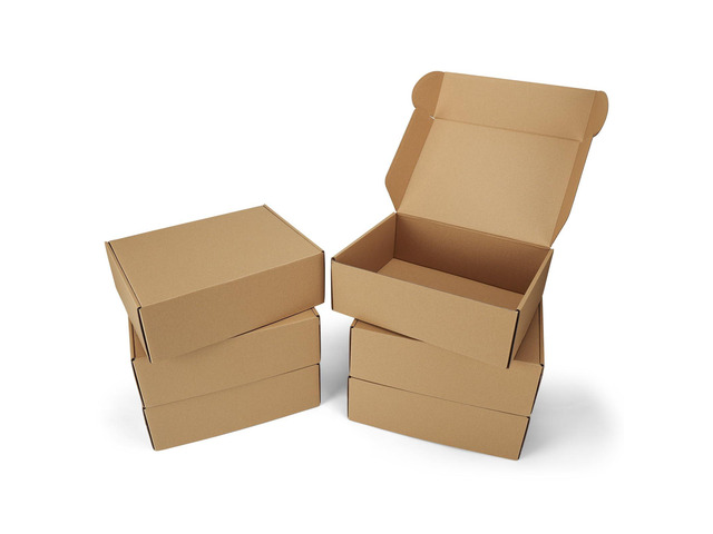 12x9x4 inch Cardboard Shipping Boxes, Set of 6 Gift Boxes, Brown Single Corrugated, DIY Cardboard, Easy Fold, Shape Well, Self locking, Book, Shoe,...