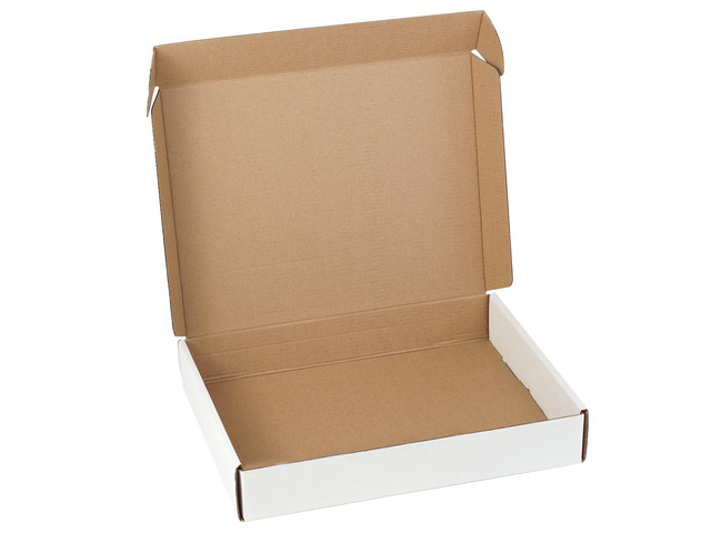 12'x9'x2' Shipping Boxes Set of 1, White Corrugated Cardboard Box Literature Mailer