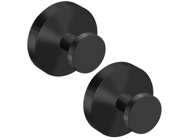 Suction Cup Hooks for Shower, No-Drill Towel & Robe Hooks Applicable To Bathroom, Glass Door, Mirror & Tile, 2 Pack, Matte Black Ideal for...