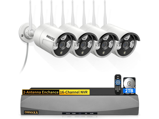 (2026 Update) Wireless WiFi Outdoor Security Camera System, IP67 Waterproof Dual Antenna Cameras, Audio Recording, Night Vision, No Monthly Fee,...