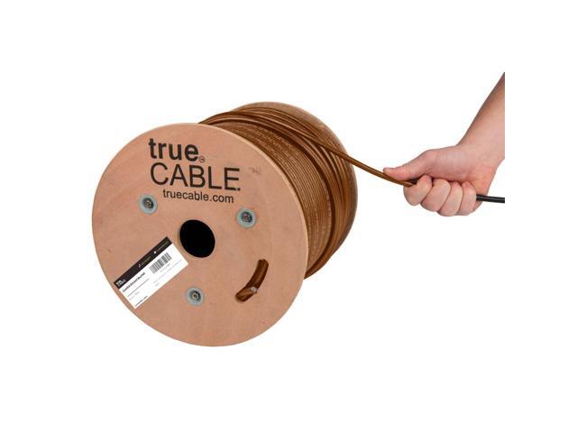 TRUE CABLE Cat6A Direct Burial Bulk Ethernet Cable, 500ft, Brown, Waterproof, Outdoor Rated OSP, 23AWG Solid Bare Copper, 750MHz, PoE++ 100W,...