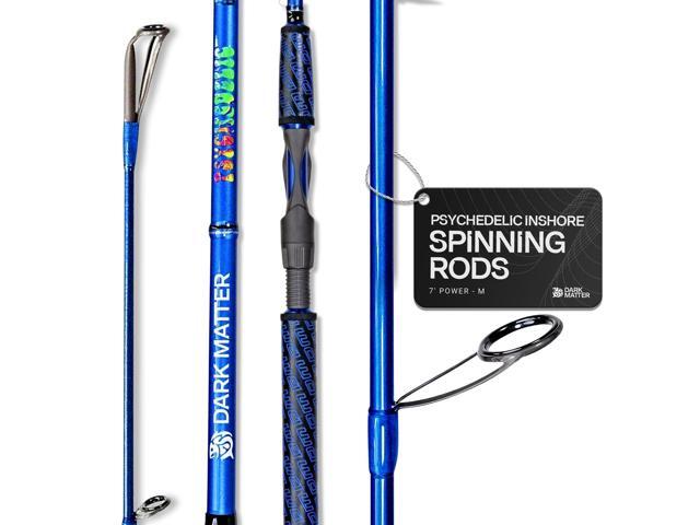 Psychedelic Inshore Spinning Rods - Medium Spinning Rod Saltwater, Fast Action 7 Foot Fishing Rod Saltwater, Deep Sea Fishing Rods Baitcaster with.
