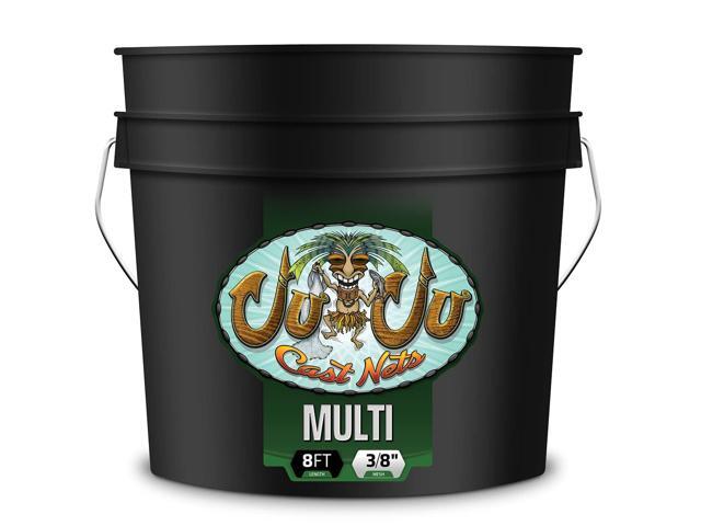 Juju Cast Net - World's Best 8FT Pro-Grade Cast Net with Free Mastery Book, Bucket & Bag Freshwater & Saltwater (3/8' Mesh, 8FT)