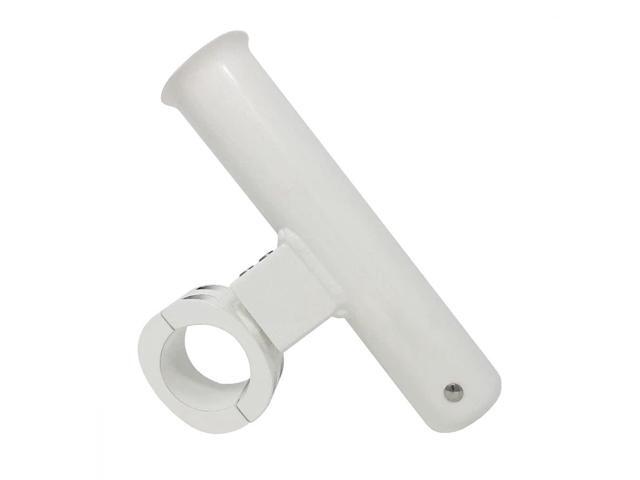 Fishmaster Adjustable T-Top Rod Holder - Marine Grade Aluminum, Rail Mount, Universal Fit - Black/White/Silver