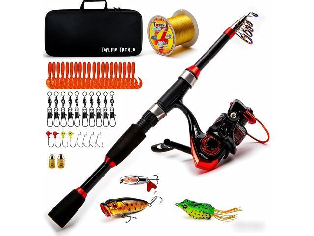 Collapsible Fishing Rod and Reel Combo, Telescopic Fishing Rod with Spinning Reel, Portable Collapsible Fishing Pole Kit for Saltwater and.